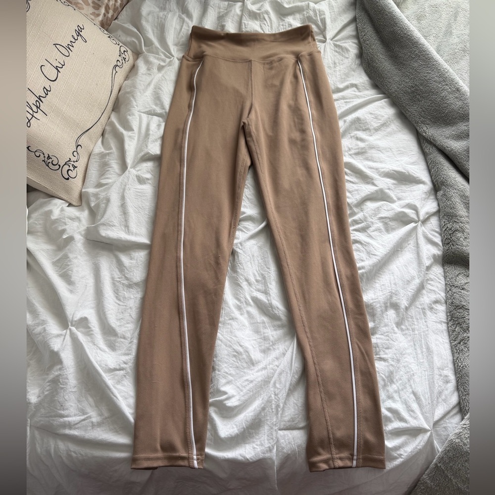 Cotton Candy Tan Leggings with Cream Trim M